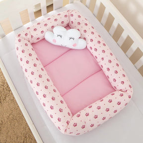 Cama Ninho Redutor de Berço Coroinha Rosa para Bebê Menino - Enxoval 100% Algo